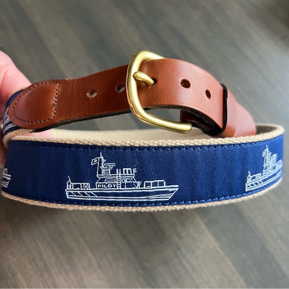 Nautical Blue and Brown Pilot Ship Belt - Picture 1 of 10
